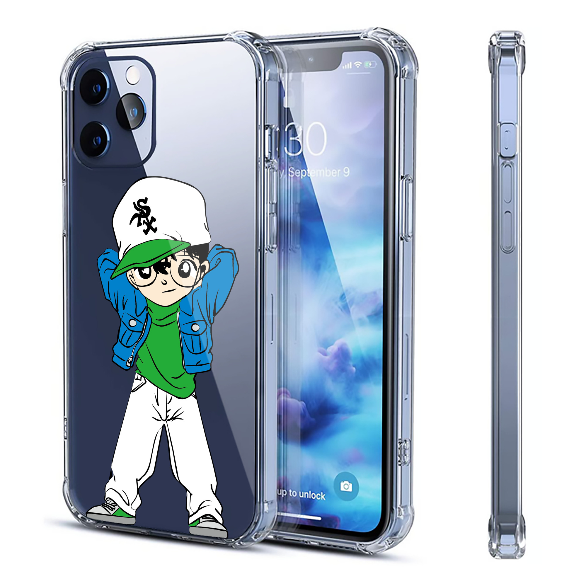 （画像用） 名探偵コナン 江戸川 コナン Detective Conan Conan Edogawa 【iPhone 12シリーズ対応】透明スマホケース（クリアソフトケース）